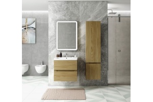 TECHNO Шкаф подвесной, фасады асимметричные, Дуб мадейра янтарь 400x300x1600, AM-Techno-1600-AC-SO-LW674-R