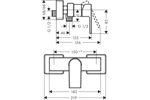 Смеситель Hansgrohe Vernis Shape 71650000 для душа, хром - 3