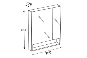 Зеркало-шкаф Roca Gap 70 тиковое дерево - 2