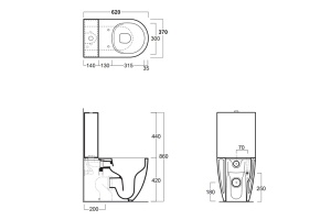 Унитаз моноблок Simas Vignoni с крышкой и бачком белый - 2