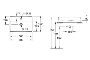 Накладная раковина Villeroy&Boch Memento 60 белая - 2