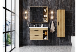 Тумба с раковиной Onika Легран 80 R дуб галифакс (108047) - 2