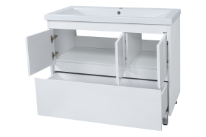 Тумба под раковину Misty Алиса 100 белая глянцевая - 2