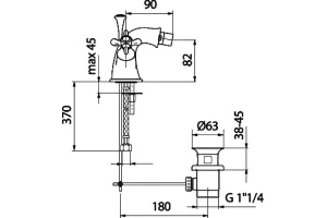 Смеситель для биде Webert Ottocento золото (OT710102010) - 2
