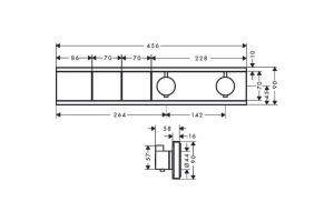 Термостат, скрытого монтажа, для 2 потребителей Hansgrohe 15380340, шлифованный черный хром - 2