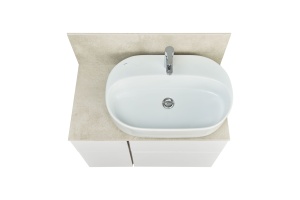 Столешница под раковину Aquaton Мишель керамогранит 80 бежевый - 3