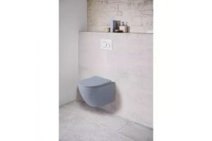 Подвесной унитаз Vincea Globo голубой матовый с сиденьем микролифт - 2