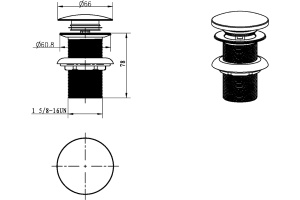 Донный клапан для раковины Boheme Brillante 612 без перелива - 2