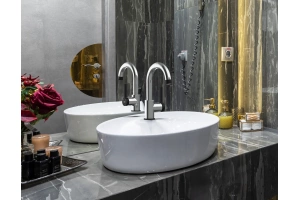 Смеситель для раковины GPD Gildo хром - черный матовый - 2