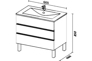 Тумба под раковину Sanvit Авеню-3 60 белый глянец - 3