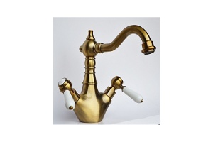 Смеситель для раковины Magliezza Bianco бронза (50117-br)