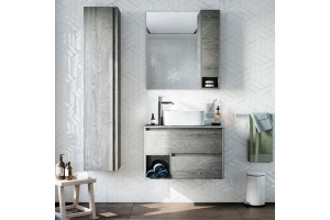 Мебель для ванной STWORKI Карлстад 75 дуб рошелье, роверелла, с отверстием для смесителя в столешнице