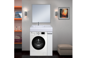 Тумба под стиральную машину Misty Амур 29 белая глянцевая - 3