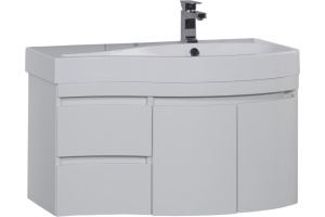 Тумба с раковиной Aquanet Сопрано 2-95 белая R