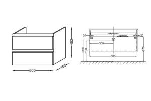 Тумба под раковину Jacob Delafon Vox 60 см (EB2030-RA-442) - 3