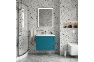 PLATINO База под раковину подвесная с двумя выкатными ящиками, Бирюзовый матовый AM-Platino-750-2C-SO-TM