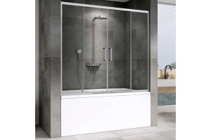 Шторка на ванну ABBER Schwarzer Diamant 160х140 хром (AG57160)