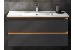 Тумба под раковину Armadi Art Capolda 100 черный - светлое дерево 