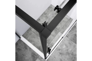 Боковая стенка Vincea Slim-N 80х195 профиль черный стекло прозрачное - 2