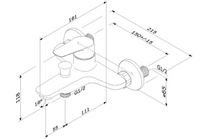 Смеситель AM.PM Joy F85E10000 для ванны с душем - 2
