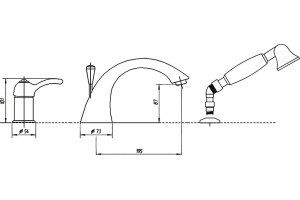 Смеситель Migliore Lem Swarovski ML.LEM-1950 Br на борт ванны - 3