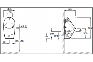 Писсуар Jacob Delafon Patio (E1547-00) - 2