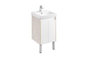 Тумба под раковину Aquaton Сканди Doors 45 белый - светлое дерево