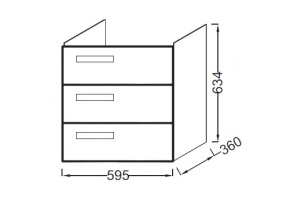 Тумба под раковину Jacob Delafon  59.5 см (EB1306-E70) - 2