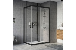 Душевой уголок STWORKI Карлстад DE019RC90120200BLK 120x90 см профиль черный матовый