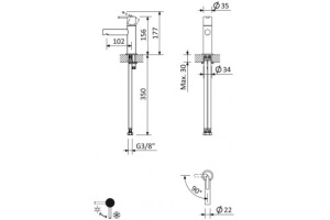Смеситель для раковины Cezares Leaf золото (LEAF-LSM1-SR) - 2