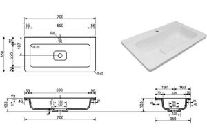 Раковина мебельная Style Line Каре Люкс Мини 70 белый - 3