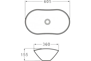 Раковина накладная BelBagno 60.5 см черный матовый (BB1404-H301) - 3