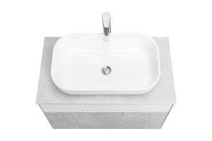 Тумба с раковиной Aquaton Марбл 80 белый-серый - 3