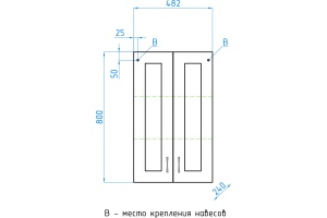 Шкаф Style Line Эко Стандарт 48 с зеркальными вставками, белый - 3