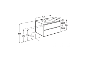 THE GAP Модуль д/раковины 800 мм, 2 ящика, белый глянец - 2