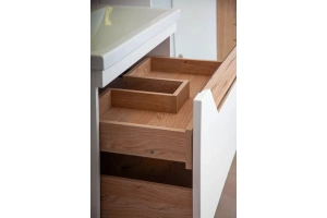 Тумба под раковину Бриклаер Брайтон 70 белая матовая/дуб кера (4627125415807) - 3