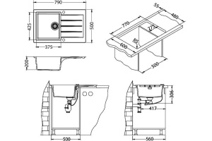 Мойка кухонная Alveus Cadit Granital 20 terra - 3