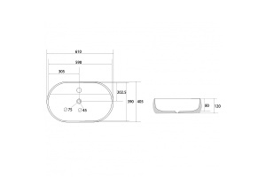 Накладная раковина Abber Bequem 60 белая - 3