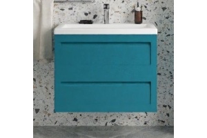 PLATINO База под раковину подвесная с двумя выкатными ящиками, Бирюзовый матовый AM-Platino-580-2C-SO-TM - 2
