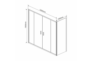 Душевой уголок Vincea Garda 180х100 хром стекло рифленое - 2