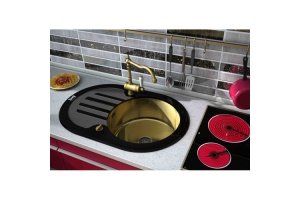 Мойка кухонная Zorg Glass GL-7851-OV-BLACK-BRONZE бронза - 2