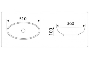 Раковина накладная Ceramalux N белый (9022) - 3