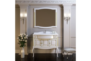 Зеркало Opadiris Лаура 100 белое с патиной - 2