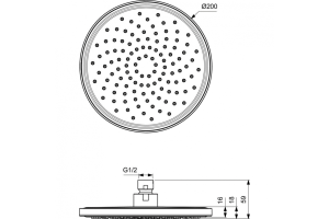 Душ верхний 200мм Ideal Standard BD140XG - 2