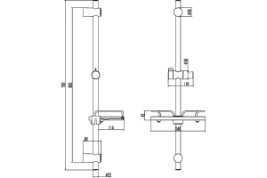 Душевая штанга Lemark Bronx черный, матовый (LM3775BL) - 2