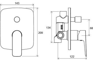 Смеситель для ванны с душем Ravak Classic хром - 2