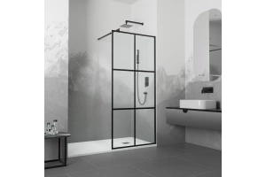 Душевая перегородка RGW Walk In WA-111B 70х195 профиль черный стекло прозрачное - 2