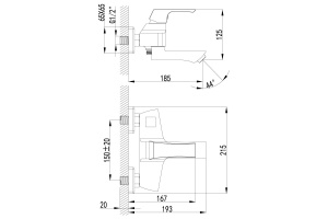 Смеситель для ванны Lemark Unit хром (LM4514C) - 2