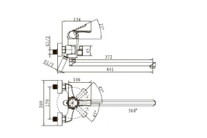 Смеситель Kaiser Boss 51055B универсальный - 2
