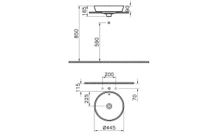 Накладная раковина Vitra Metropole 45 белая - 3